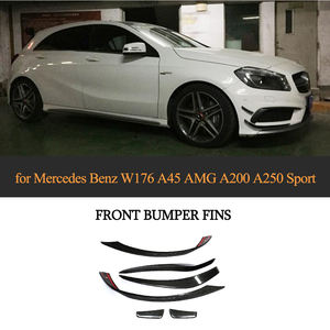 Ailerons d'aération de pare-chocs avant de voiture en FRP noir brillant pour Mercedes Benz W176 A45 AMG A200 <span class=keywords><strong>A250</strong></span> <span class=keywords><strong>Sport</strong></span> <span class=keywords><strong>2013</strong></span> - 2015 6 pièces/ensemble - Product Image 6