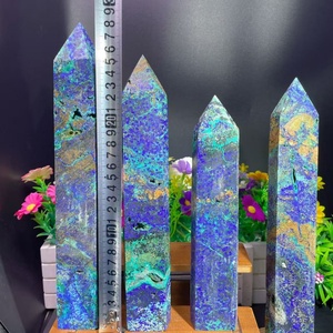 Piedras Preciosas Naturales al por Mayor: Torre Grande de Azurita, Malaquita y <span class=keywords><strong>Crisocola</strong></span>, Varita de Cristal para Decoración del Hogar - Product Image 5