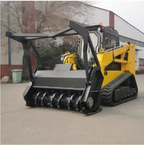 Nuovissimo skid loader forestale Mulcher track skip steer loader caricatore cingolato più piccolo con mulcher in vendita