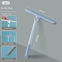 Outil de nettoyage de vitres en forme de T rotatif à 360 ° Raclette de salle de bain avec poignée en plastique pour nettoyant en caoutchouc de douche