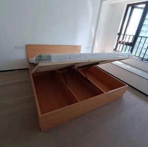 Cama Moderna de Madera Maciza de Roble, de Perfil Bajo, con Almacenamiento, Ecológica, Multifuncional, para Espacios Pequeños (Queen/King) - Product Image 6