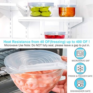 Lot de 6 couvercles extensibles en silicone réutilisables, couvercles de conservation multi-tailles pour bols, tasses, casseroles, sans BPA, compatibles lave-vaisselle - Product Image 3