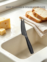 Couteau à fromage miniature en acier inoxydable portable Junqin avec revêtement en titane noir - Multifonctionnel, durable, écologique et compatible lave-vaisselle