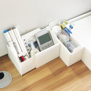 Organisateur de tiroir en plastique extensible et réglable, boîte de <span class=keywords><strong>rangement</strong></span> blanche en plastique à tirer pour l'organisation et le <span class=keywords><strong>rangement</strong></span> de la cuisine - Product Image 1