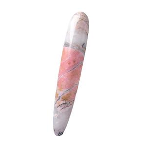 Venta al por Mayor Directa de Fábrica de Varita de Masaje Guasha de Rodonita Natural en Forma de Barra Recta para Defensa Personal Femenina - Product Image 5