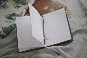 Diario di Lettura con Copertina Rigida LABON, Formato A5, Tracker per Recensioni di <span class=keywords><strong>Libri</strong></span>, Foglia Oro, Layout Interno Personalizzato, Carta Premium, Registro - Product Image 5