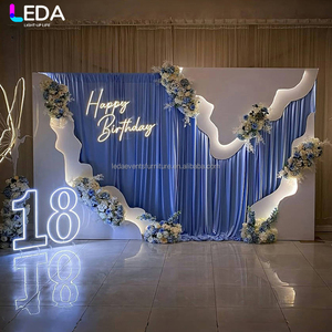 2025 mô hình sang trọng trắng LED PVC Acrylic tường <span class=keywords><strong>Backdrop</strong></span> vải-Wedding <span class=keywords><strong>Backdrop</strong></span> vải - Product Image 1