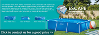 Intex 28272 PVC-verstärkter rechteckiger Rohrrahmenpool, nicht aufblasbarer Kinder- und Familienschwimmbecken