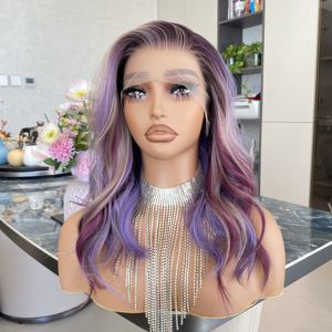 Perruque Lace Front Transparente de Haute Qualité, Cheveux Naturels Ondulés Bouclés, 16 Pouces, Couleurs Arc-en-ciel, avec Baby Hair pour Femmes - Product Image 2