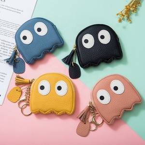 Slim Genuine Leather <b>Cute</b> Fashion Coin Purse & Card Holder <b>Wallet</b> with Hoop Closure Unisex for - Product Image 1