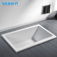 Baignoire encastrée standard en acrylique de luxe SeaWin, surface solide, baignoire à poser