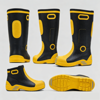Bottes en caoutchouc pour pompiers professionnels, certifiées GA 6095, anti-flamme, résistantes à la chaleur, antidérapantes, avec embout en acier, bottes de sécurité pour la lutte contre les incendies