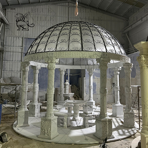 BLVE Pavillon <span class=keywords><strong>de</strong></span> jardin <span class=keywords><strong>de</strong></span> luxe extérieur personnalisé en pierre naturelle, dôme en fonte, gazebo en marbre blanc - Product Image 3
