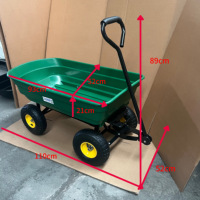 Chariot à benne basculante à quatre roues, chariot utilitaire de jardin, chariot utilitaire OEM en acier et plastique