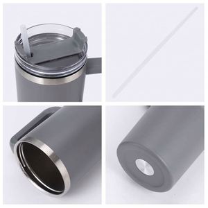 Stainless Steel Travel <b>Mug</b> With <b>Insulated</b> Lid for Coffee and Ice - Product Image 2