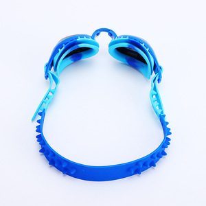 Gafas de natación impermeables con dibujos animados para niños, diseño de tiburón, antivaho de alta definición, Material plástico de Color azul - Product Image 2