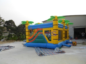 5.5*4m/18 * 13ft gonfiabile tigre enorme parco a tema gonfiabile Combo parco giochi casa di rimbalzo scivolo gonfiabile ostacolo all'aperto - Product Image 4