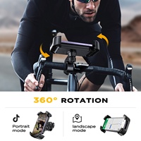 Support de téléphone pour moto, support anti-secousse pour guidon, pince en silicone pour scooter, iPhone, Samsung, Google