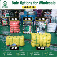 Ekspor ke Afrika Kaos Wanita Bekas Campuran Model 45Kg dalam Bale Guangdong Gracer AB13 Pakaian Bekas Kontainer