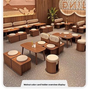 Internet Người Nổi Tiếng Hiện Đại Cafe Gian Hàng Sofa Cho Món Tráng Miệng Bánh Cửa Hàng Cuốn Sách Thanh Chủ Đề Kim Loại Khu Vực Nghỉ ngơi Dài Băng Ghế Dự Bị Cho Hiện Đại Trà Sữa - Product Image 2