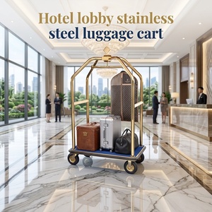 Carrello Portabagagli EASTON a Quattro Ruote per Hotel, Resistente, Stile Gabbia per Uccelli, con Capacità di 200 KG in Acciaio Inox e Ruote Orientabili - Product Image 1