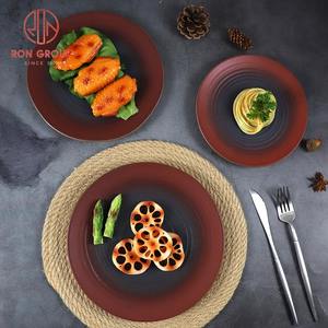 Assiettes Plates <span class=keywords><strong>en</strong></span> argile de <span class=keywords><strong>terre</strong></span> <span class=keywords><strong>cuite</strong></span> rouge noir dégradé Restaurant cuisine Dessert Steak plat <span class=keywords><strong>pas</strong></span> <span class=keywords><strong>cher</strong></span> assiettes <span class=keywords><strong>en</strong></span> vrac - Product Image 4