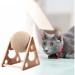 Venta al por mayor de fábrica de bolas rascadoras de madera para gatos, postes rascadores para gatos, estructuras de escalada para gatos y juguetes duraderos para gatos. - Product Image 2