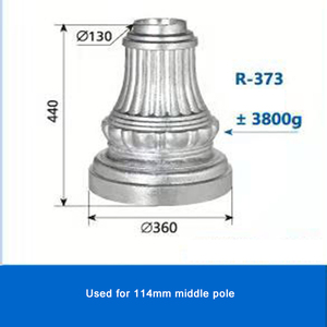440mm Pulver Beschichtet Schwarz Höhe Dekorative Wrap-<span class=keywords><strong>Um</strong></span> Sand Cast Aluminium Basis - Product Image 1
