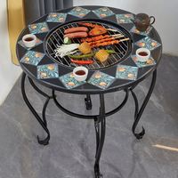 Tables en fer multifonctionnelles modernes et personnalisées pour la cuisine et le barbecue en plein air dans la cour et le jardin