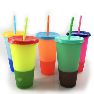 Copos Reutilizáveis de 24oz com Impressão por Transferência Térmica em Cores Completas, Personalização de Logo, Material PP que Muda de Cor com Tampa para Festas - Product Image 2
