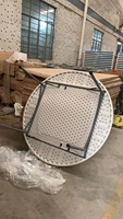 Table à manger pliante de banquet en plastique rond blanc de 5 pieds pour des événements extérieurs de noce