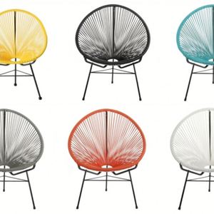 Vente en gros de chaise d'extérieur en fer Acapulco en forme d'oeuf pour terrasses de restaurant et patio - Product Image 2