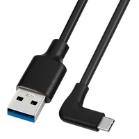 Cable USB 3.2 de Tipo A a Tipo C con Ángulo de 90 Grados |   Carga Rápida de 10 Gbps y 60 W |   Cable de Conexión para Auriculares VR |   0.15M a 3M, Negro |   Estable y Confiable