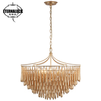 Lustre à pampilles haut de gamme, couleur et taille personnalisées, pour hôtel de luxe, villa, salon, plafonnier LED suspendu