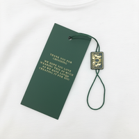 Étiquettes de vêtements personnalisées écologiques en gros avec logo imprimé à chaud, en papier vert pliable et recyclable pour sacs et chaussures pour femmes