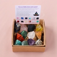 Set de Meditación Reiki de Energía Natural al por Mayor, Piedras Naturales, Cristales Curativos de los Siete Chakras con Caja, Aromaterapia y Decoración
