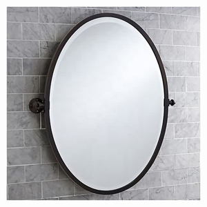 Nuovo Specchio <span class=keywords><strong>da</strong></span> Bagno Moderno Ovale con Cornice in Acciaio Inox, Vetro Argentato <span class=keywords><strong>da</strong></span> 5mm, Personalizzabile, Regolabile, <span class=keywords><strong>da</strong></span> <span class=keywords><strong>Parete</strong></span>, per Trucco - Product Image 2
