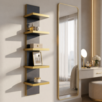 Étagère en bois moderne à 5 niveaux, rangement multifonctionnel pour cuisine, salle à manger, salle de bain, bureau à domicile, salon, hôtel
