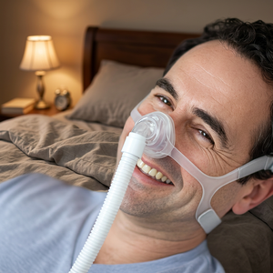 Masque CPAP nasal en tissu Medikonnect Wisp, réutilisable, design minimaliste, ajustement confortable pour les dormeurs latéraux - Product Image 2