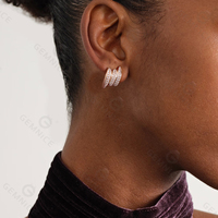 Gemnel CZ Diamant Claire Boucles D'oreilles Élégant Étincelant Goujons De Luxe 925 Argent Or Fine Jewelry pour Timeless Glamour
