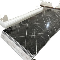 Panneaux muraux en PVC effet marbre, revêtement UV, imperméables, imitation marbre pour décoration murale intérieure