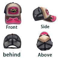 Gorra de béisbol unisex con logo 3D de metal estilo occidental, estampada en serigrafía, de mezclilla, lona, jersey y malla, a la moda para exteriores.
