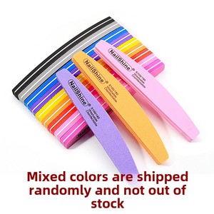 OEM professionale Mini mezza luna tampone per unghie doppia faccia 100/180 sabbia <span class=keywords><strong>colorata</strong></span> spugna con smeriglio in acciaio carta <span class=keywords><strong>vetrata</strong></span> per unghie lucide - Product Image 2