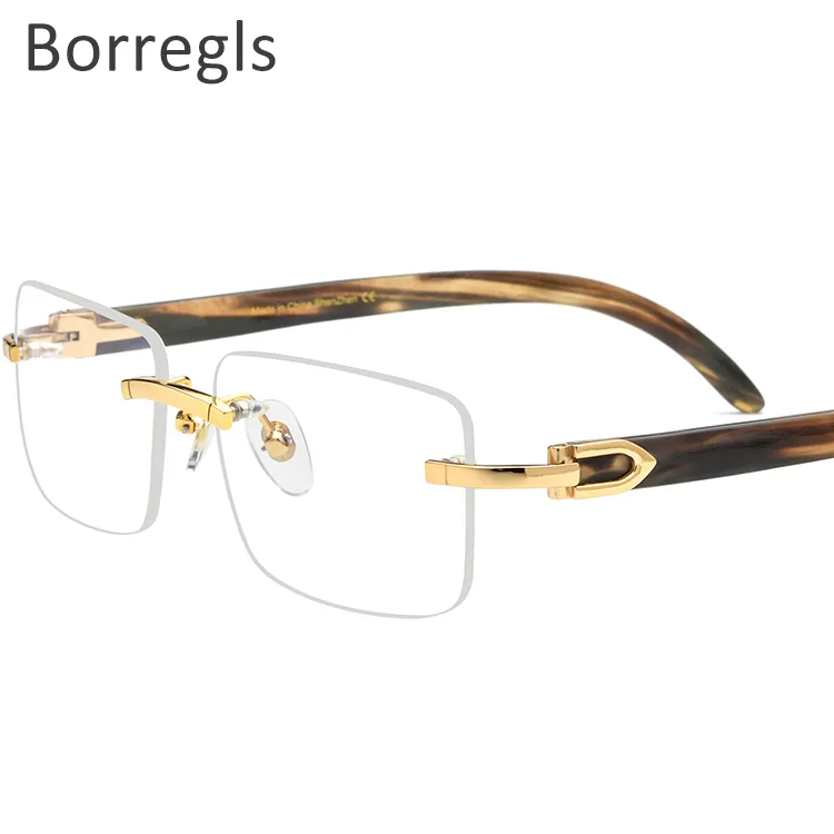 Borregls Buffalo Horn Glasses Men Square Women Prescription Buffs Eyeglasses Frames Luxury Optical Eyewear 8100907