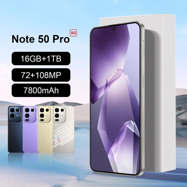 Hot Selling Note50Pro Original Android 3G/4G Smartphone HD Full Display 48MP+108MP Dual Camera Face 16GB+1TB Storage CDMA