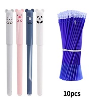 Stylos gel effaçables 0.5mm Noyau de stylo effaçable à manche lavable Stylo à bille effaçable magique pour bureau école rose bleu rouge