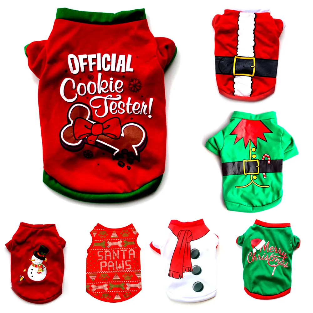 1 Pet Dog Clothes Christmas Costume Cute Cartoon Clothes For Small Dog Cloth Costume Dress Xmas apparel for Kitty Dogs