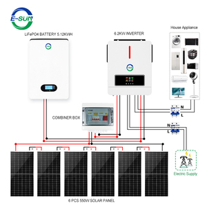 Sistema de Almacenamiento de Energía Doméstico ESUN de 6.2KW/10.2KW, Batería de Litio de 48V 100ah/51.2V 200Ah, Amplio Stock, Sistema de Energía Solar ES-SES-10KW H - Product Image 4