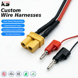 Custom XT30 Male Female <b>Adapter</b> 4.0mm Banana-shaped Lamp <b>Plug</b> Charger Wire Harness Assembly for Machines Home Appliances 12V 40A - Product Image 1