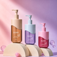 Bouteilles de shampoing, d'après-shampoing et de lotion en PET texturé personnalisé, avec pompe à lotion, emballage écologique, impression sérigraphique